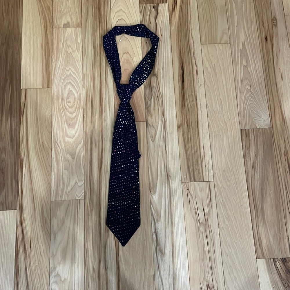 Boys Black Abstract Planet Design Tie.
